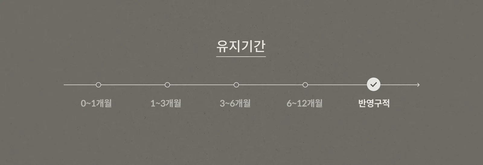유지기간 안내: 0~1개월부터 반영구적까지 5단계 중 반영구적에 표시