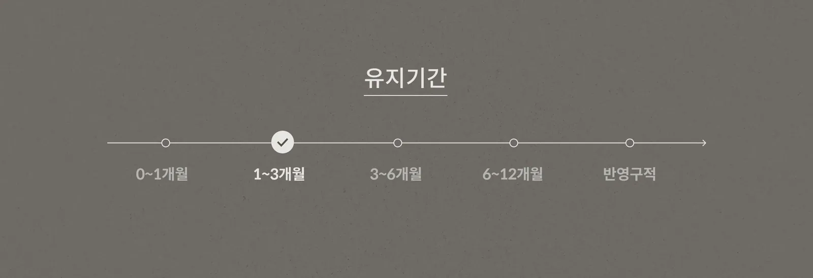 유지기간 안내: 0~1개월부터 반영구적까지 5단계 중 1~3개월에 표시